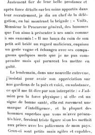 Page imprimée où un magistrat japonais compare les gardiens de la paix français aux policiers de son pays