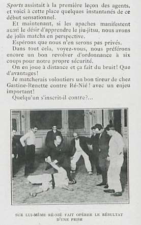Suite d'article et photographie légendée « Sur lui-même Ré-Nié fait opérer le résultat d'une prise »